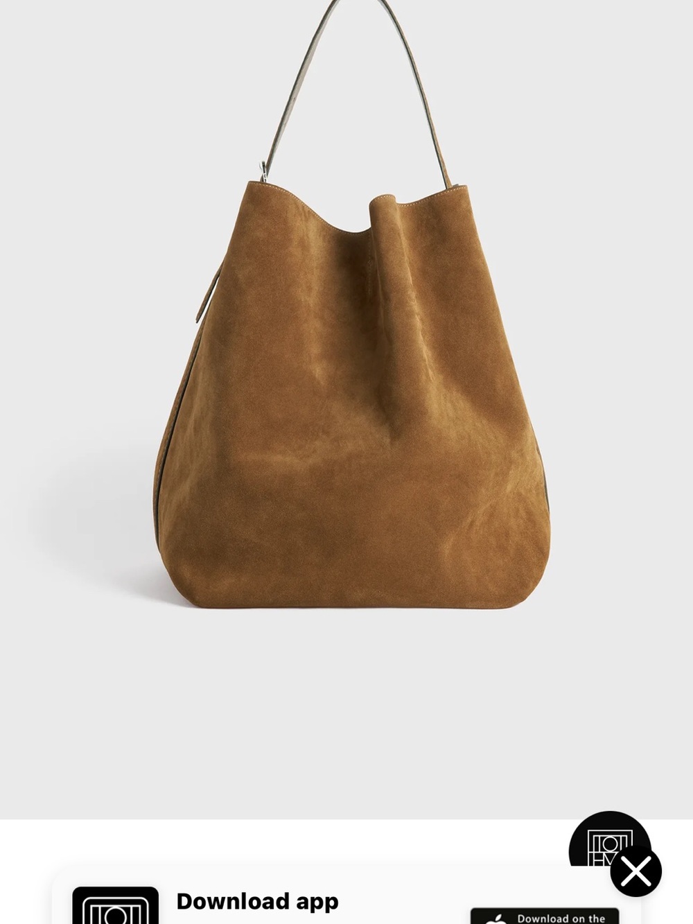 BEAUTIFUL NWOT Toteme Suede Hobo Bag in Cognac.  NEVER WORN.